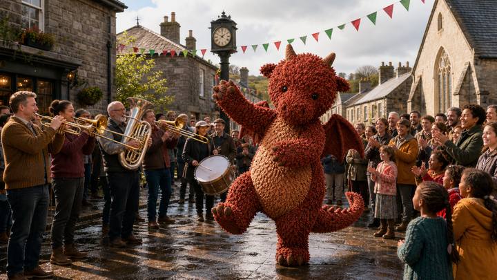 Shot 41, Village Celebration · Wide ensemble