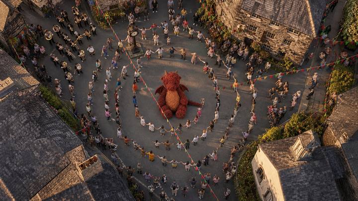 Shot 46, Village Celebration · Overhead wide